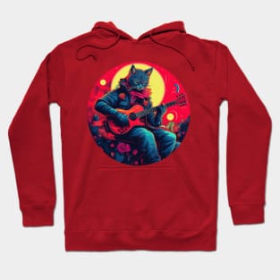 Cat Playing Guitar Funny Cat With Guitar Cute Cat Guitar Hoodie